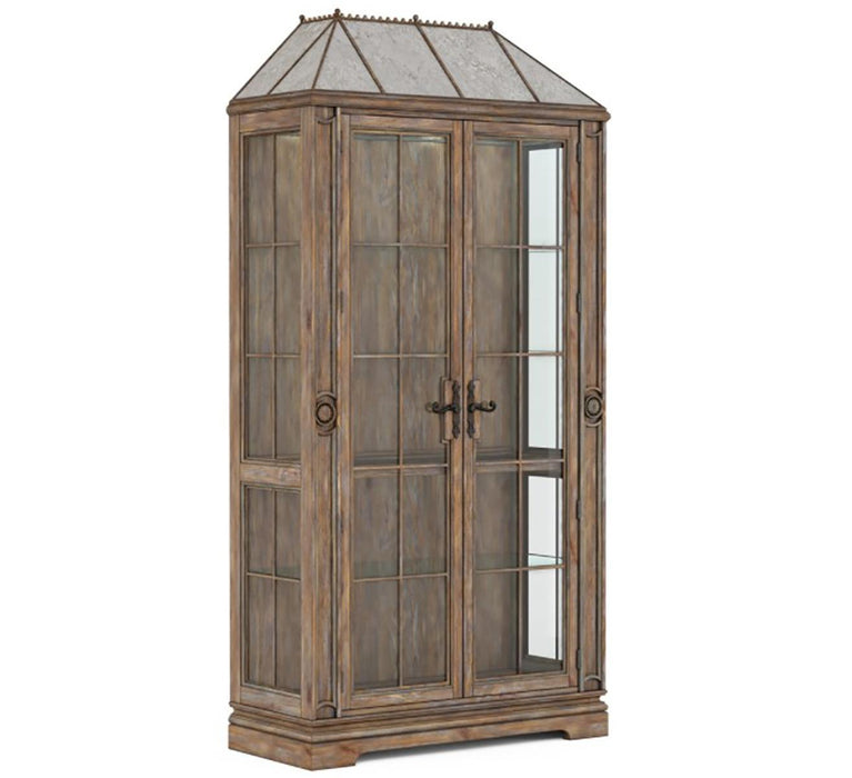 Furniture Architrave China Cabinet in Rustic Pine image