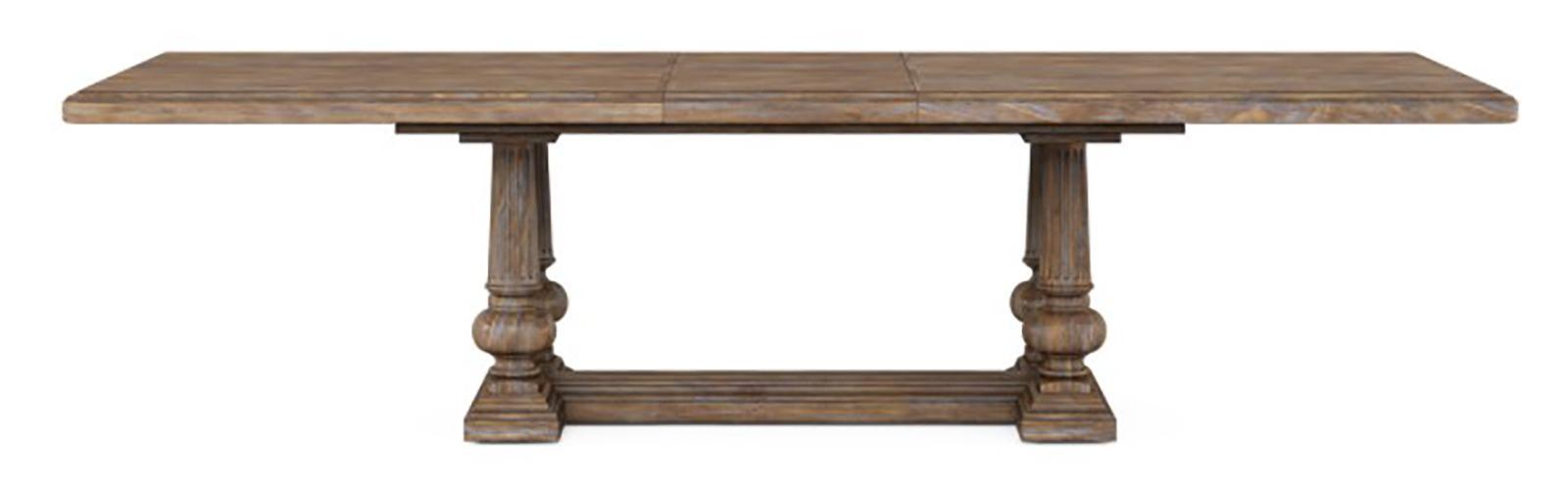 Furniture Architrave Trestle Dining Table in Rustic Pine