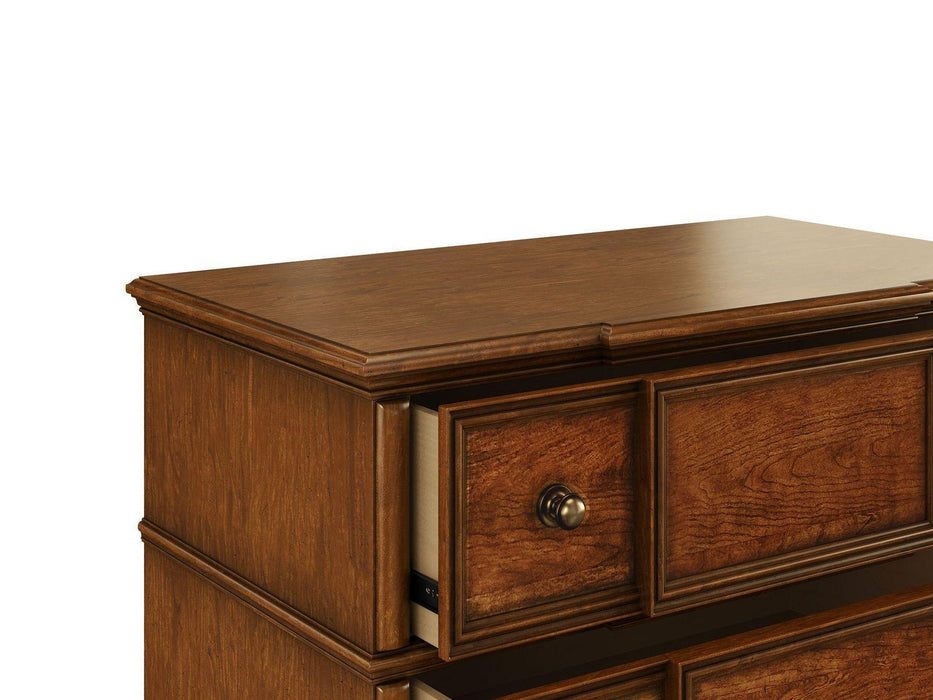 Furniture Newel Drawer Chest in Medium Cherry