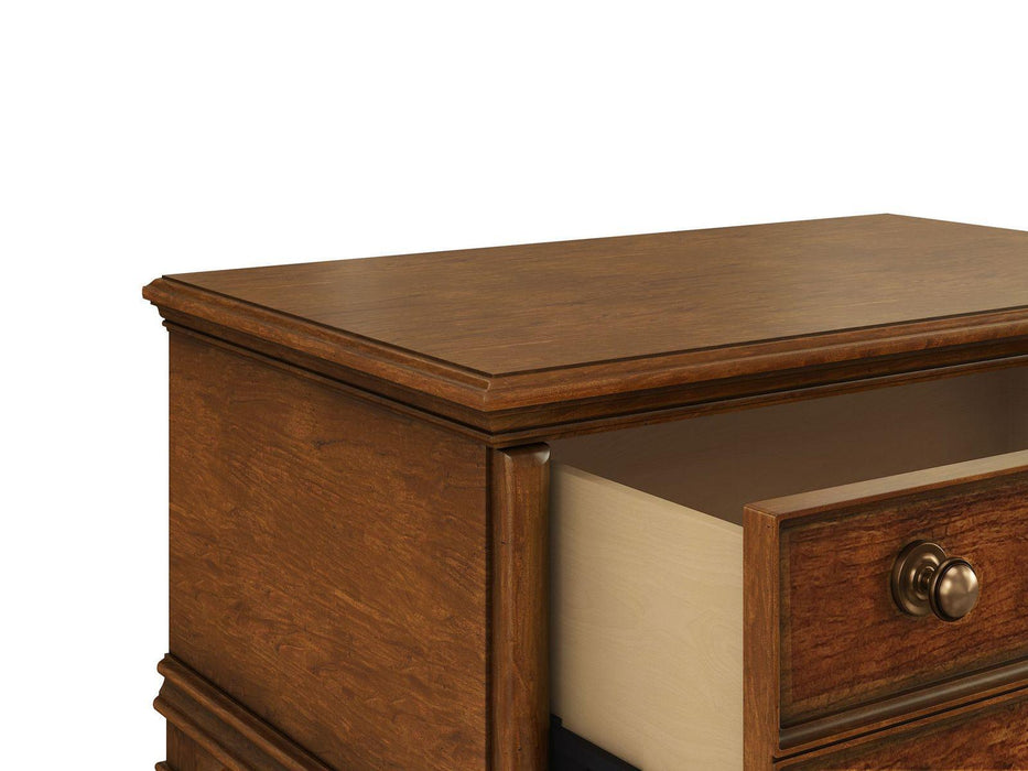 Furniture Newel Nightstand in Medium Cherry