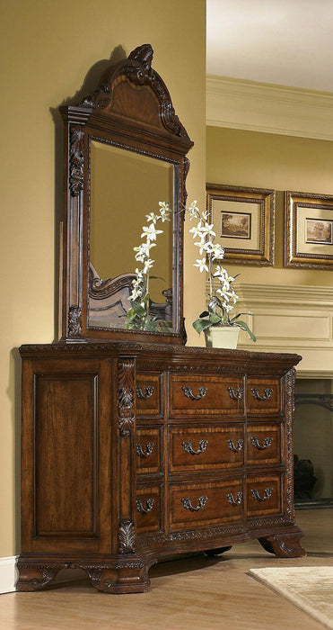 Old World Drawer Dresser in Warm Pomegranate