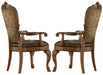 Old World Upholstered Arm Chair in Cherry (Set of 2) image