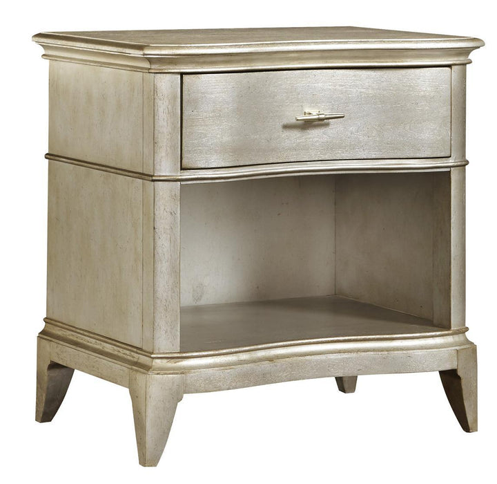 Starlite 1 Drawer Open Nightstand in Silver