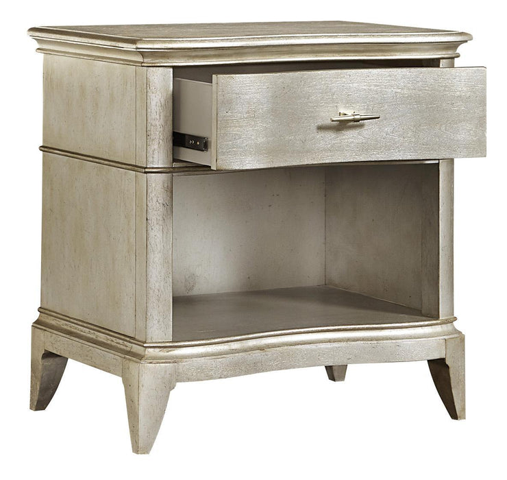 Starlite 1 Drawer Open Nightstand in Silver