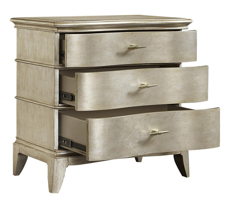 Starlite 3 Drawer Open Nightstand in Silver