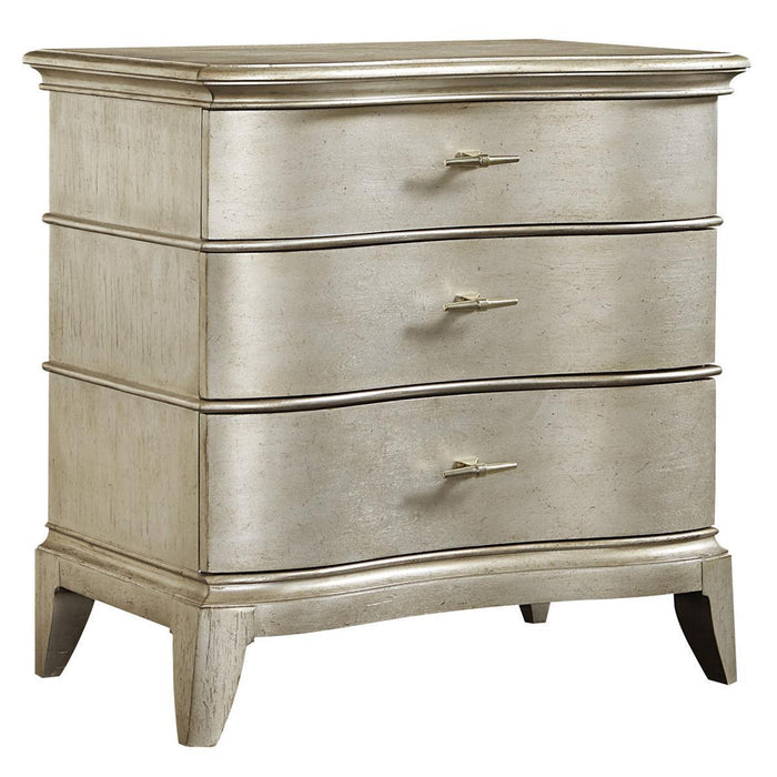 Starlite 3 Drawer Open Nightstand in Silver