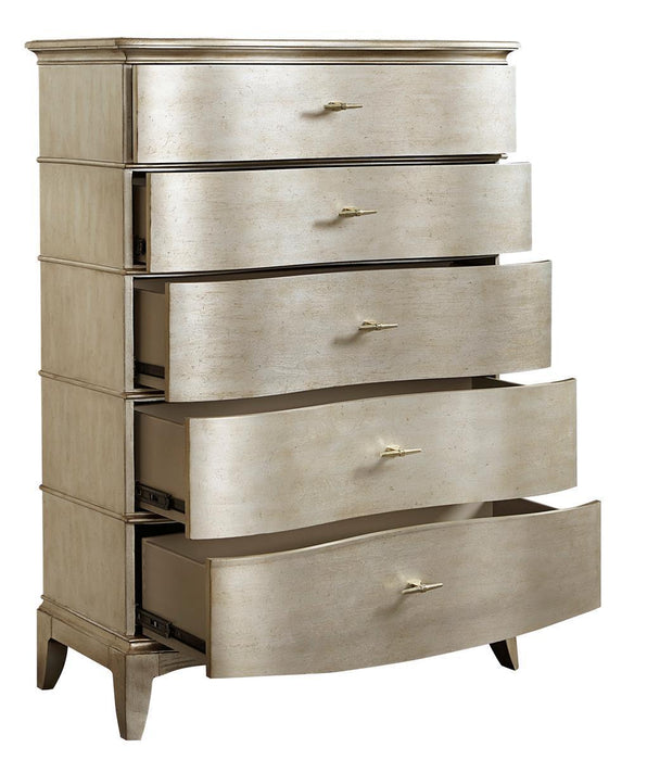 Starlite 5 Drawer Chest in Silver