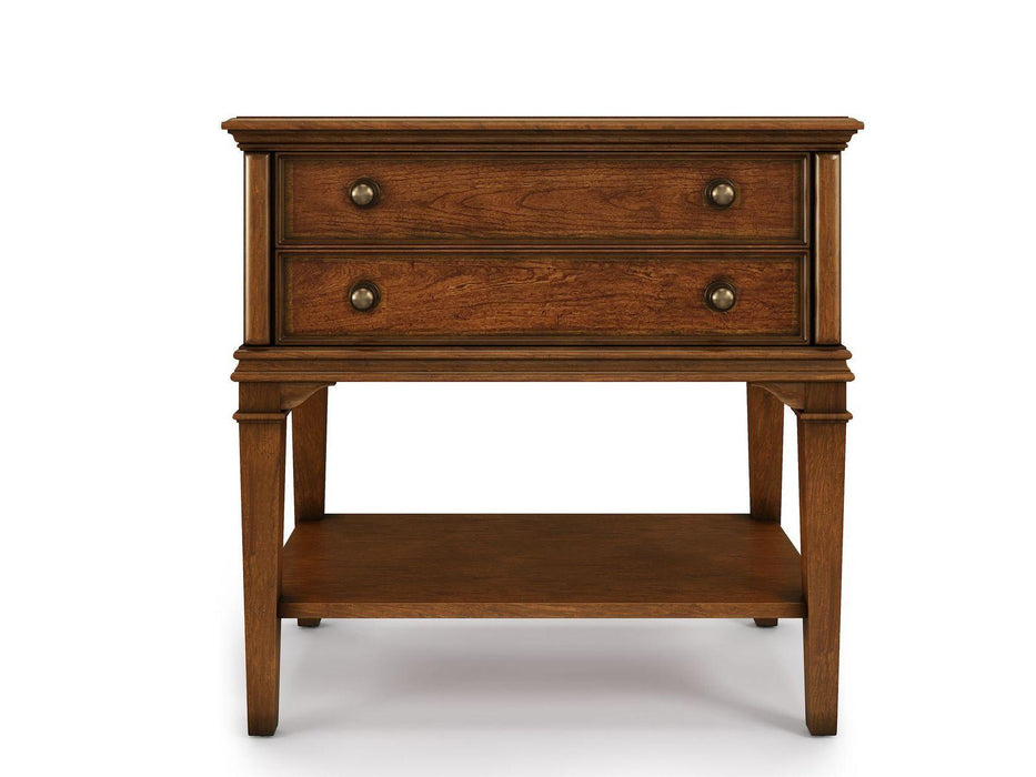 Furniture Newel Nightstand in Medium Cherry