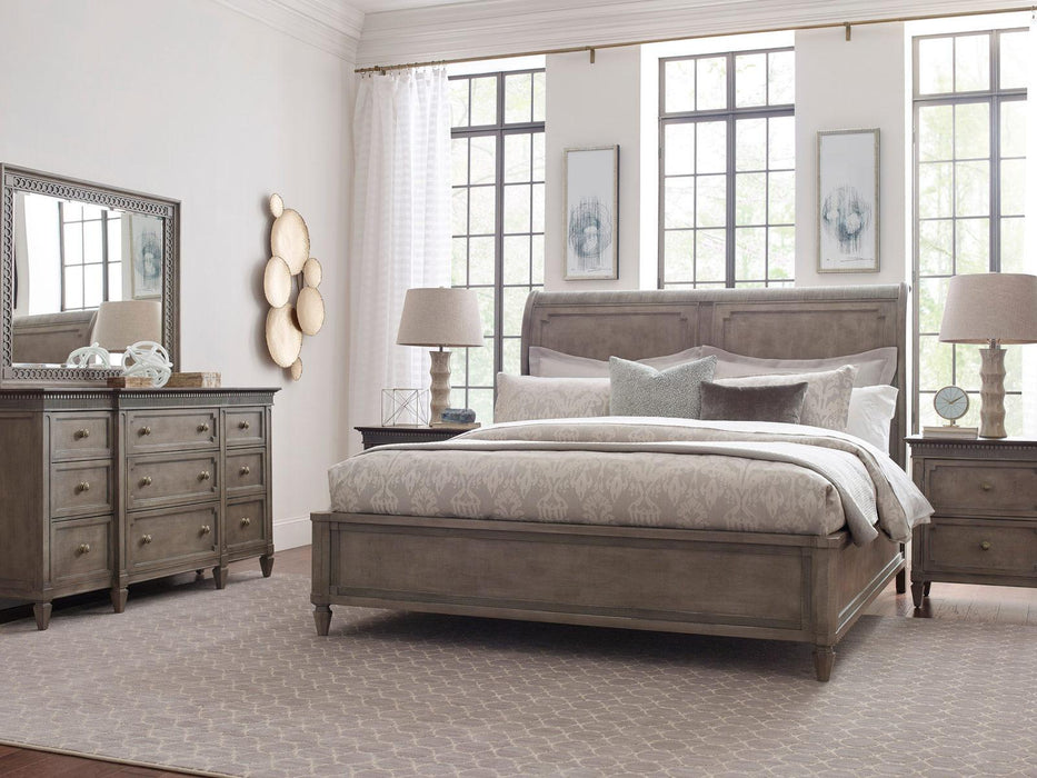 American Drew Savona King Anna Sleigh Bed in VersailleR