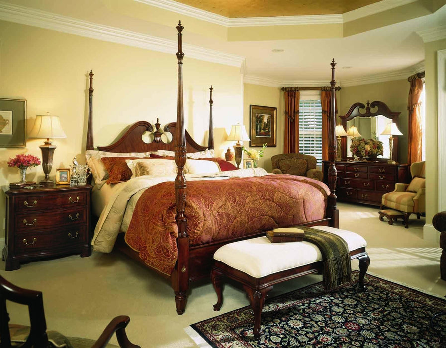 American Drew Cherry Grove Queen Pediment Poster Bed