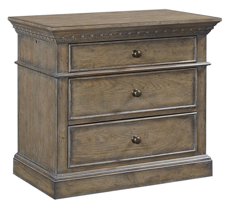 Aspenhome Furniture Belle Maison Liv360 Bedside Chest in Light Aged Oak image