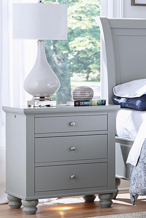 Aspenhome Cambridge 3 Drawer Liv360 Nightstand in Grey