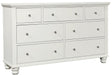 Aspenhome Cambridge 7 Drawer Double Dresser in White image