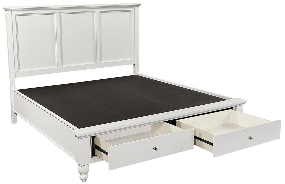 Aspenhome Cambridge California King Panel Storage Bed in White