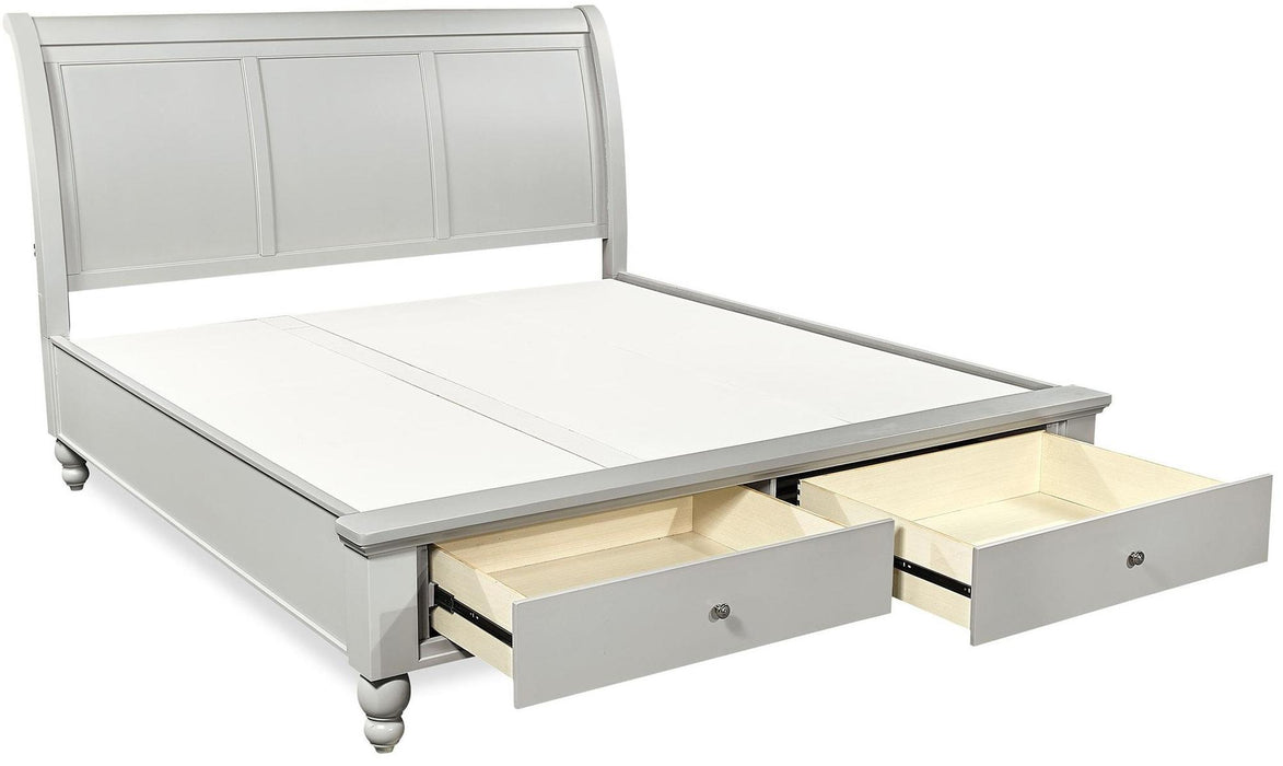 Aspenhome Cambridge King Sleigh Storage Bed in Grey