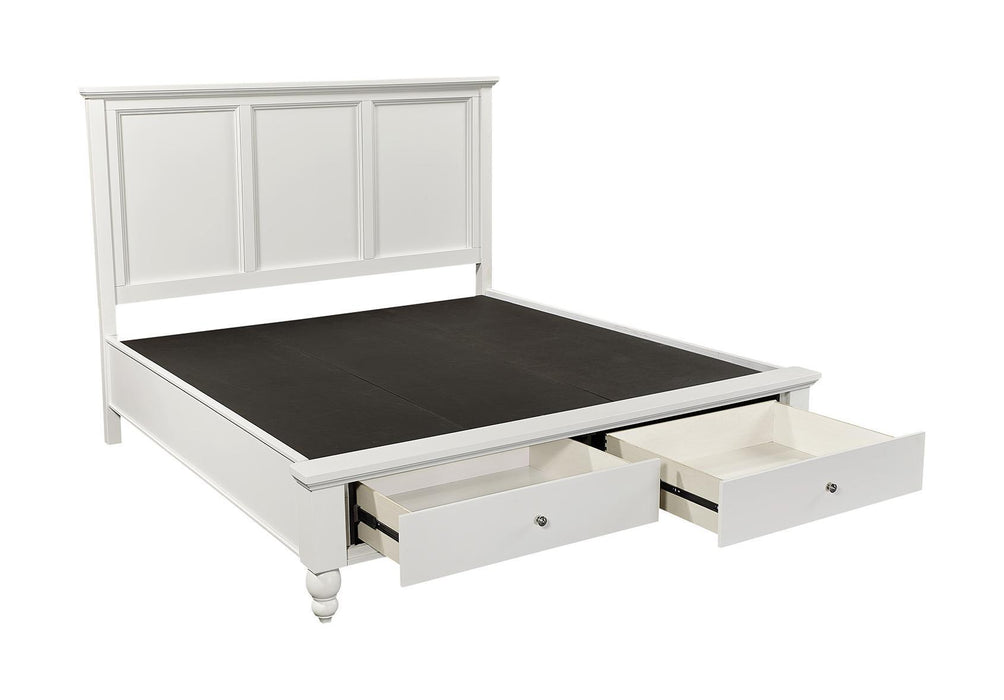 Aspenhome Cambridge Queen Panel Storage Bed in White