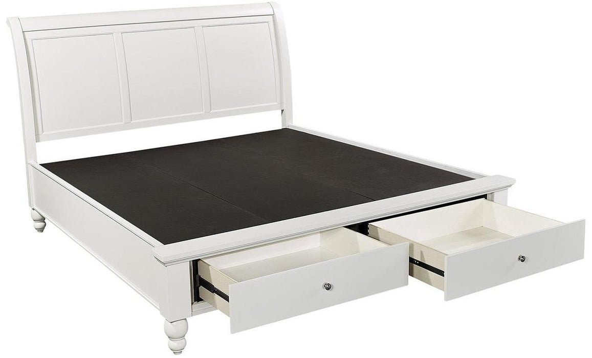 Aspenhome Cambridge California King Sleigh Storage Bed in White