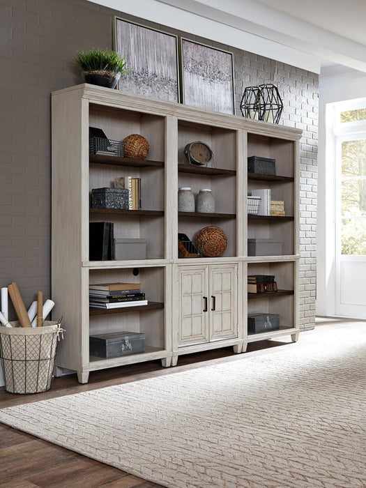 Aspenhome Caraway 3pc Bookcase Wall in Aged Ivory