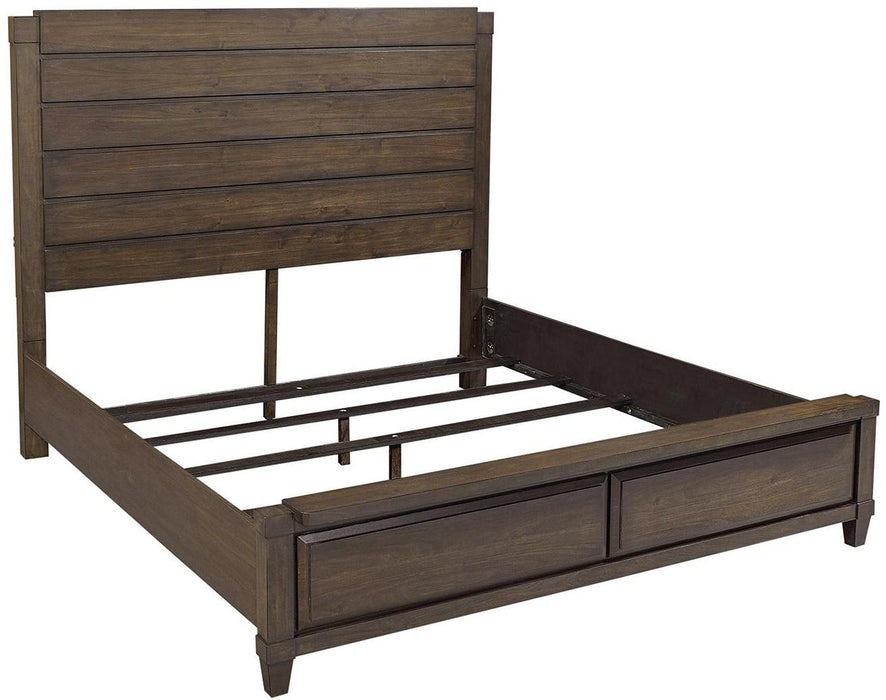 Aspenhome Easton Carlifornia King Panel Bed in Burnt Umber