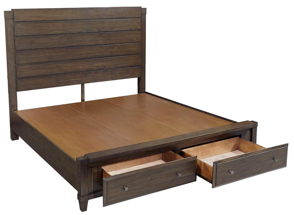 Aspenhome Easton California King Storage Bed in Burnt Umber