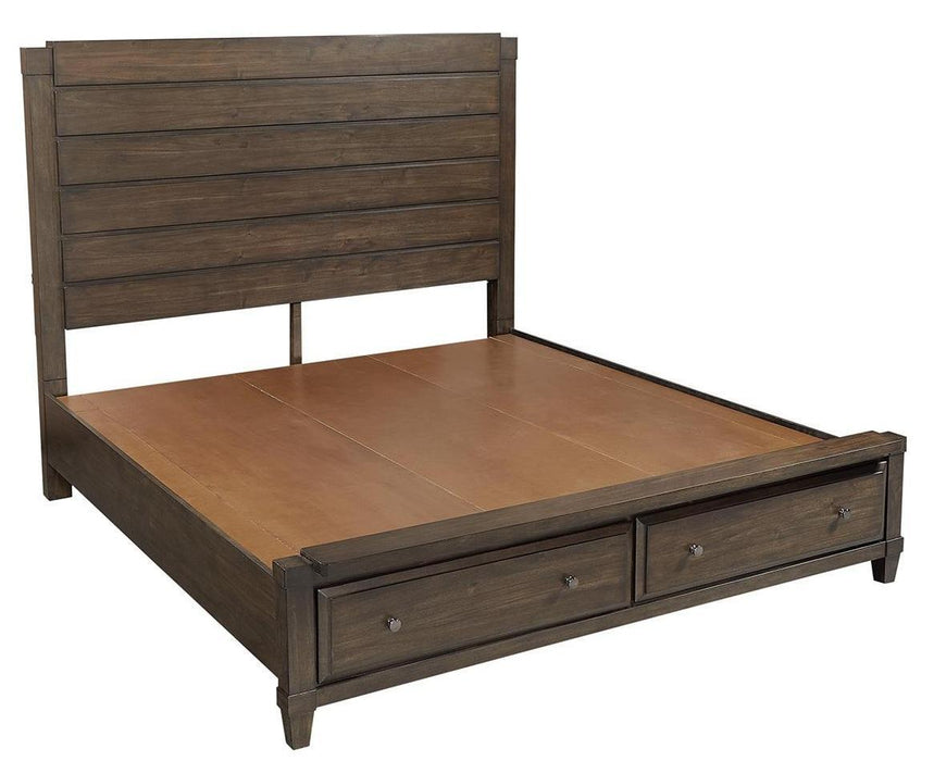 Aspenhome Easton Queen Storage Bed in Burnt Umber