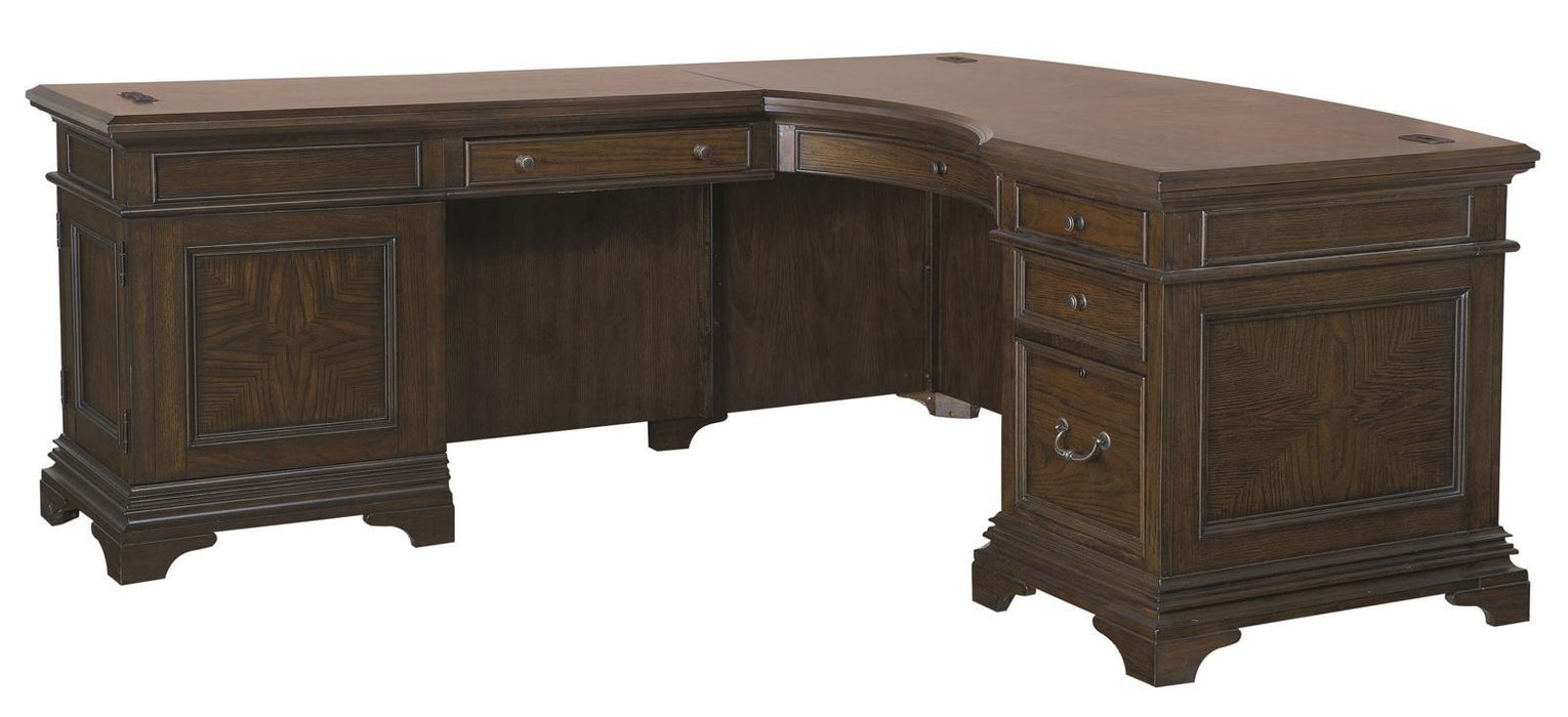 Aspenhome Essex Desk and Reversible Return in Molasses Brown image