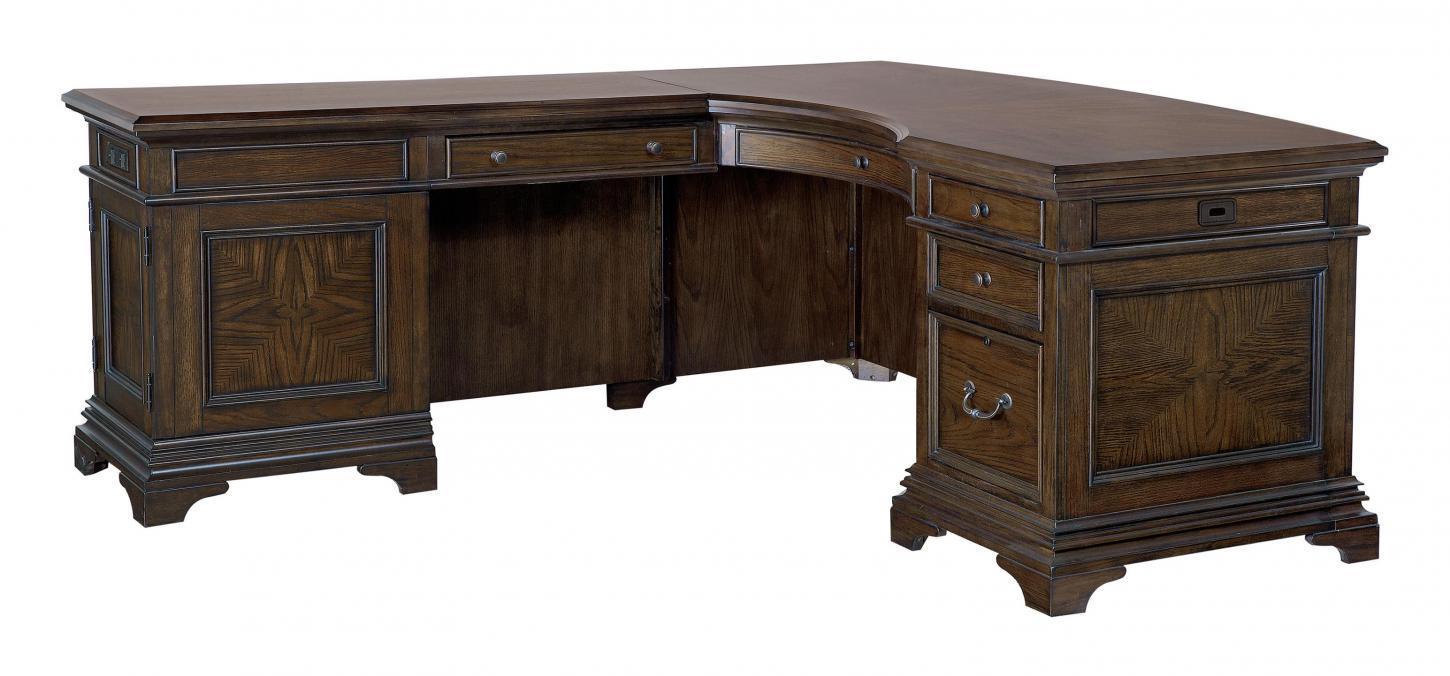 Aspenhome Essex Desk and Reversible Return in Molasses Brown