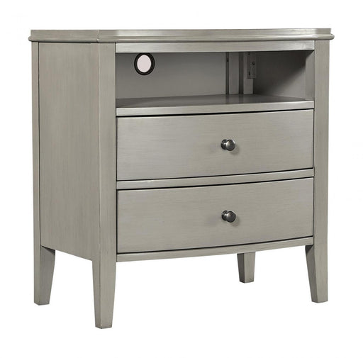 Aspenhome Furniture Charlotte 2 Drawer Nightstand in Shale image