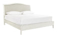 Aspenhome Furniture Charlotte California King Upholstered Sleigh Bed in White image