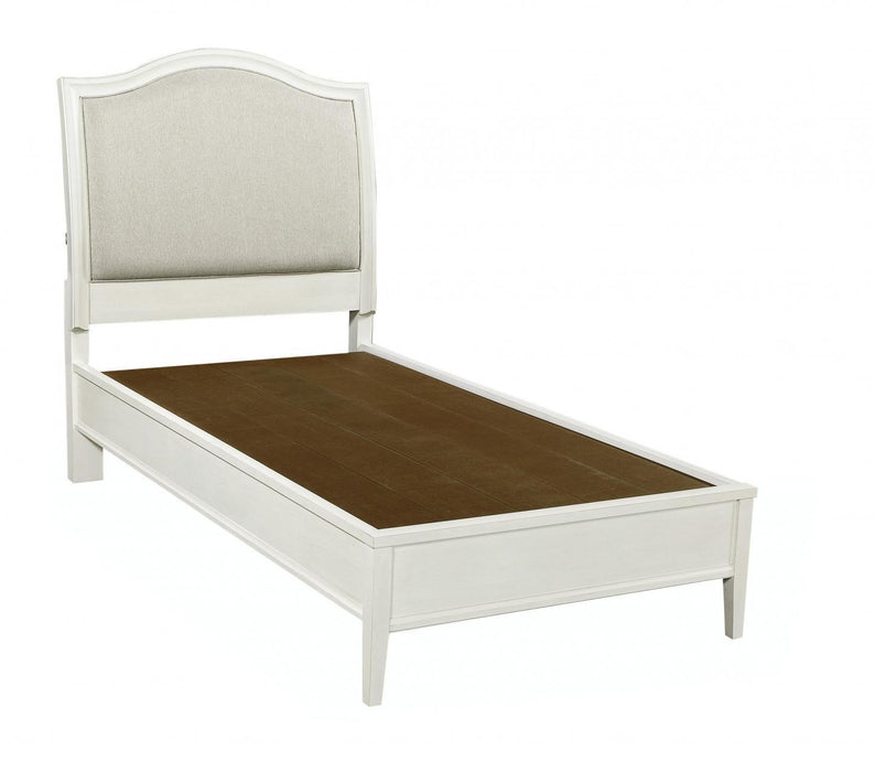 Aspenhome Furniture Charlotte Full Upholstered Sleigh Bed in White