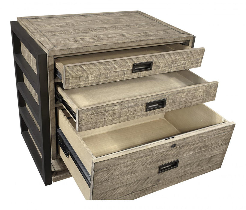 Aspenhome Furniture Grayson Workstation/Combo File in Cinder Grey