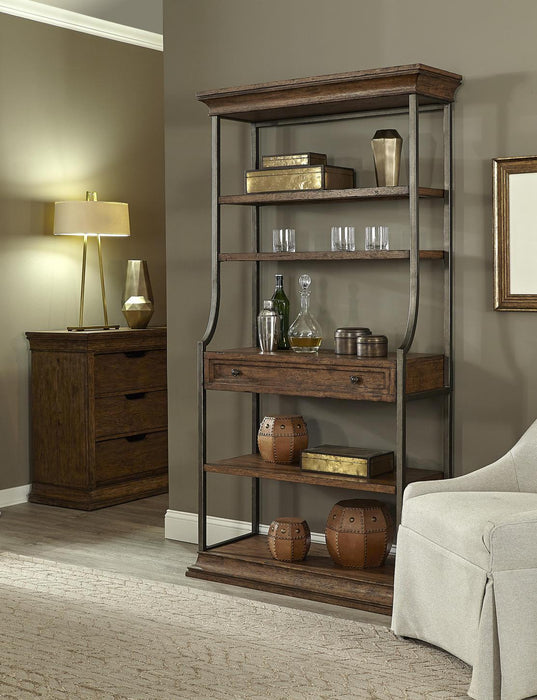 Aspenhome Furniture Mosaic Display Case in Pecan