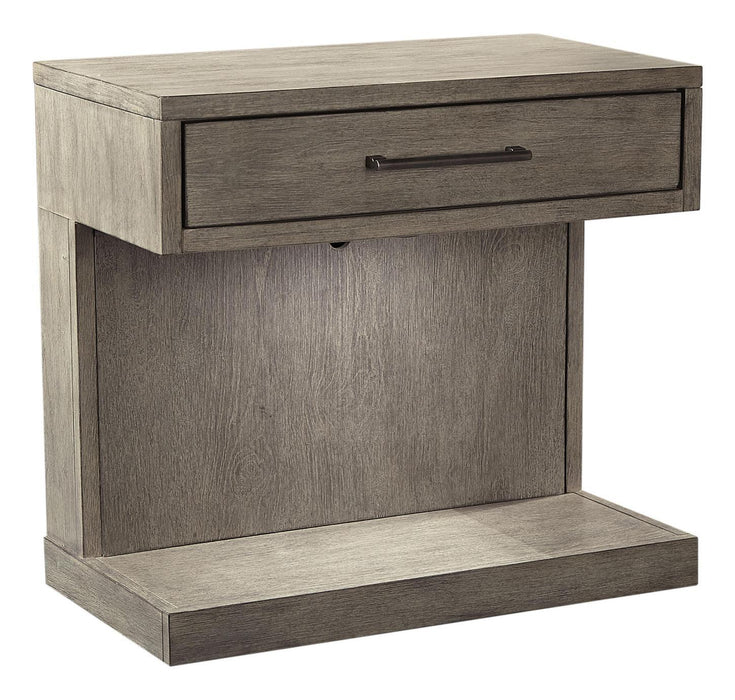 Aspenhome Furniture Platinum 1 Drawer Nightstand in Grey