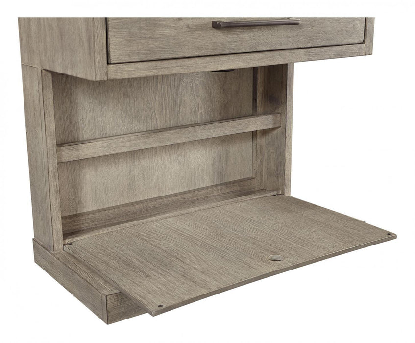 Aspenhome Furniture Platinum 1 Drawer Nightstand in Grey