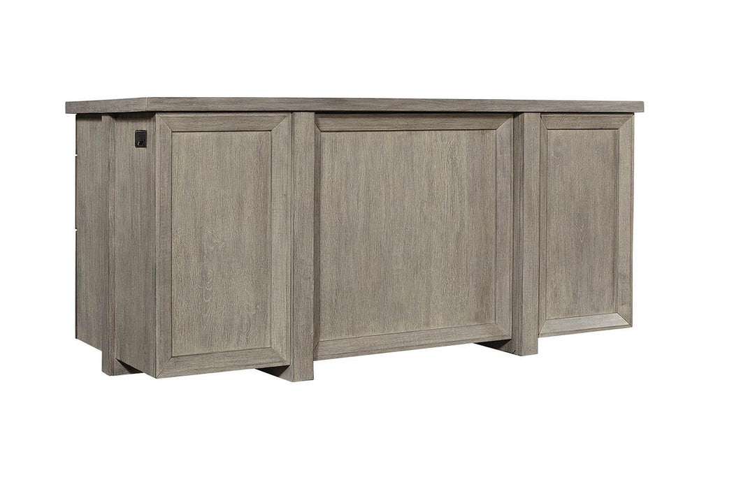 Aspenhome Furniture Platinum 66" Executive Desk in Gray Linen