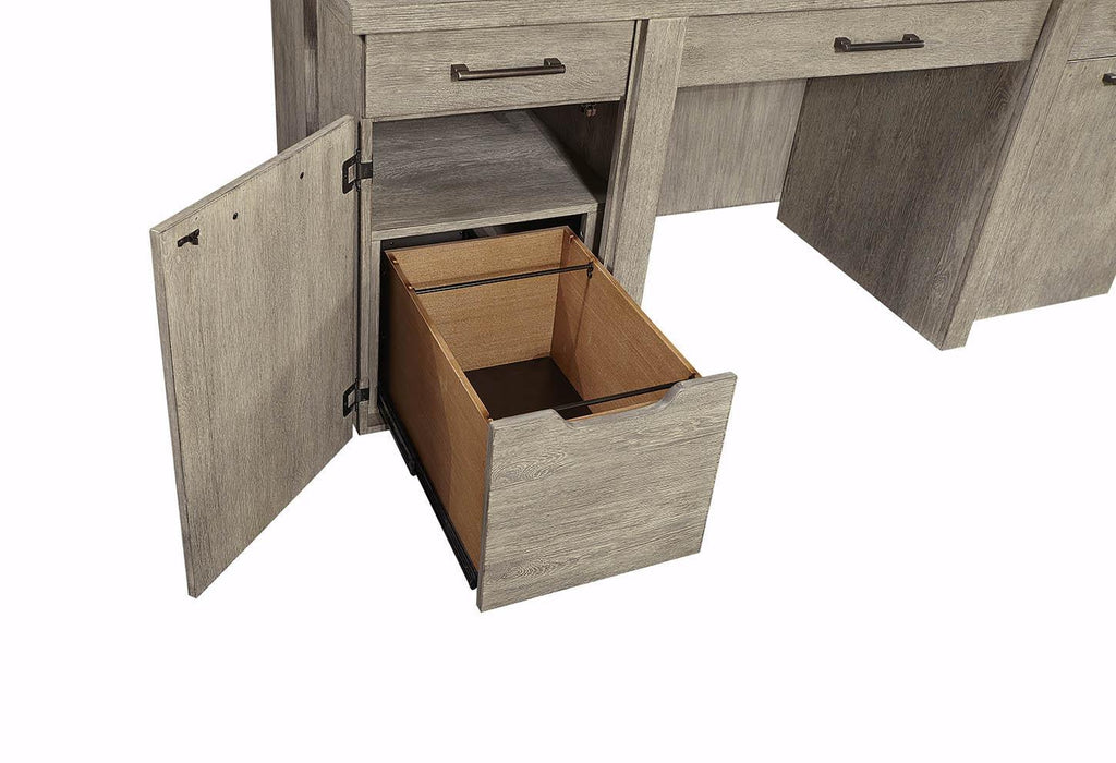 Aspenhome Furniture Platinum Credenza and Hutch in Gray Linen I251-316-317