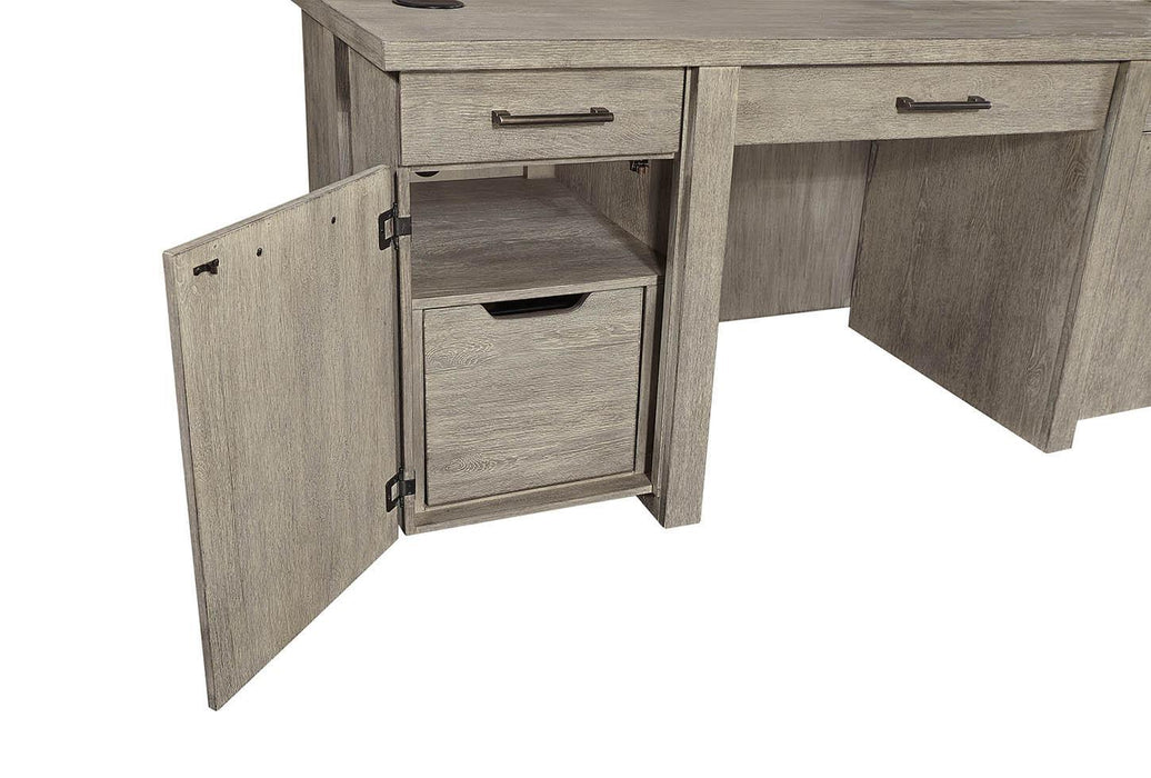 Aspenhome Furniture Platinum Credenza and Hutch in Gray Linen I251-316-317