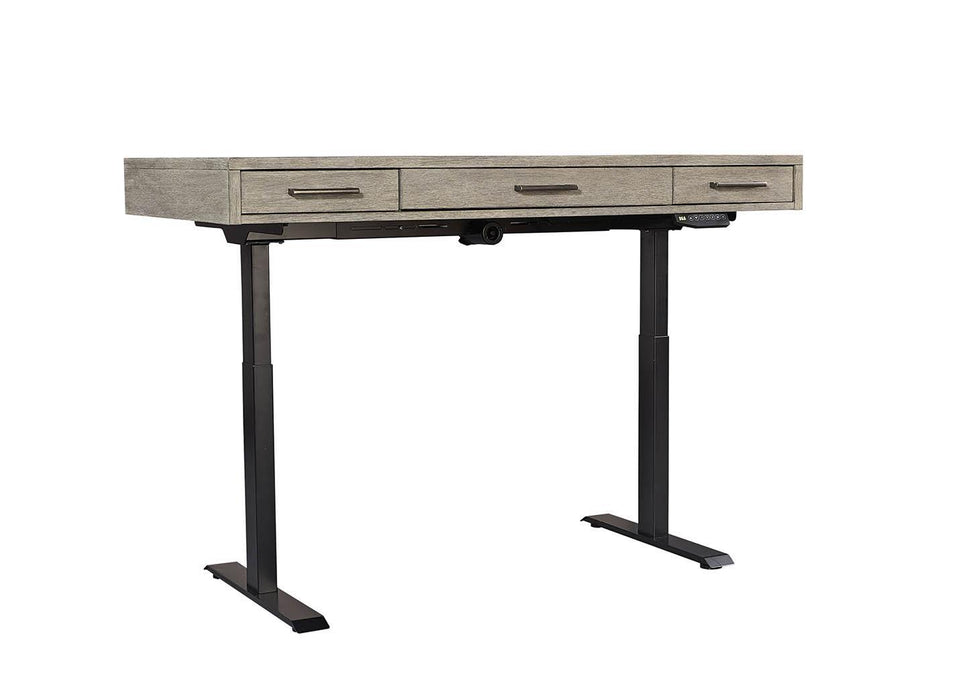 Aspenhome Furniture Platinum Lift Top Desk and Base in Gray Linen