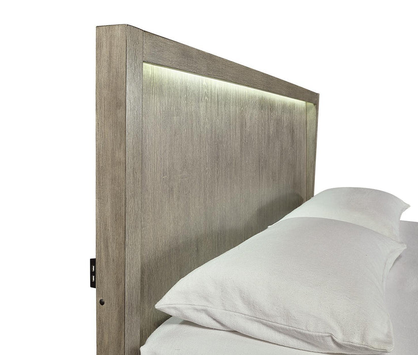 Aspenhome Furniture Platinum King Bookcase Bed in Grey