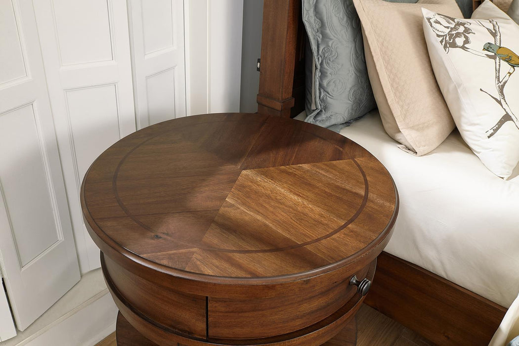 Aspenhome Furniture Thornton Round Table Nightstand in Sienna