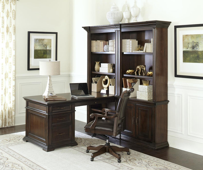 Aspenhome Grand Classic Peninsula Desk in Tobacco