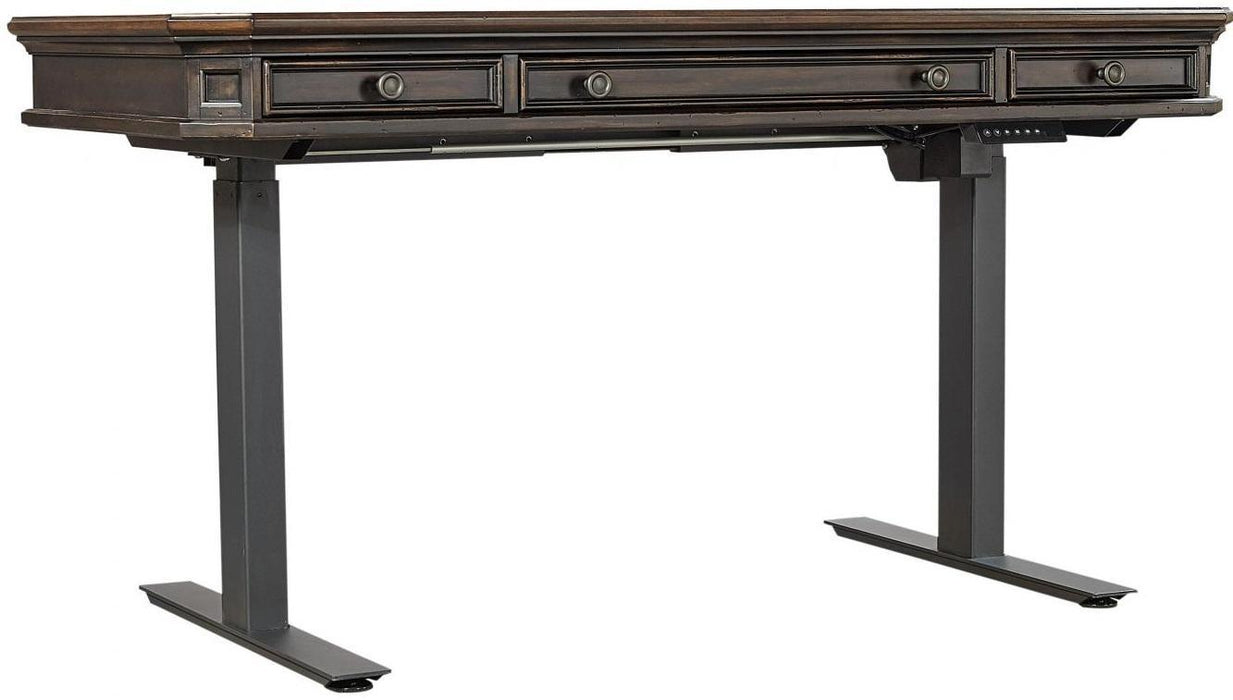 Aspenhome Hampton 62" Lift Desk Top and Base in Black Cherry image