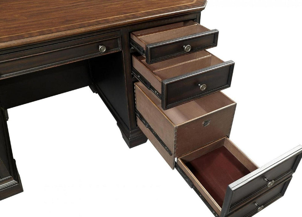 Aspenhome Hampton 66" Executive Desk in Black Cherry