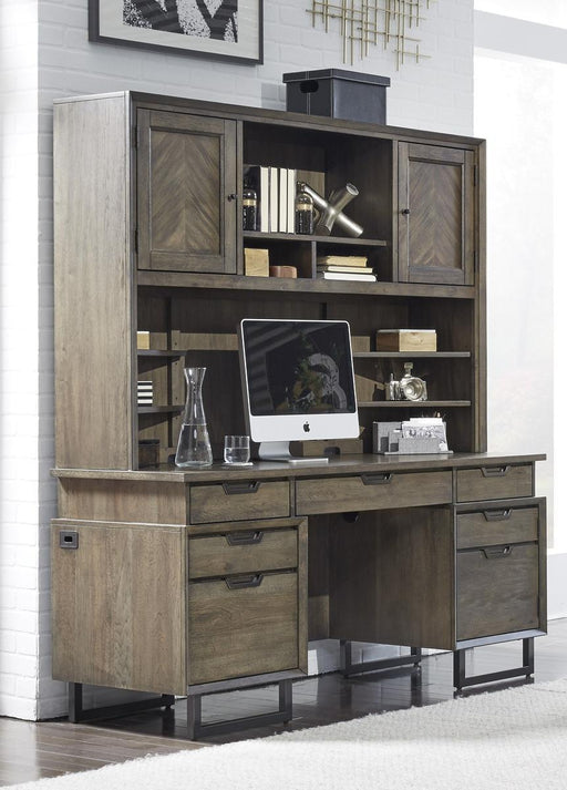 Aspenhome Harper Point 66" Credenza and Hutch in Fossil image