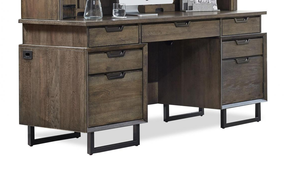 Aspenhome Harper Point 66" Credenza Desk in Fossil