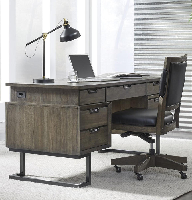 Aspenhome Harper Point 66" Executive Desk in Fossil