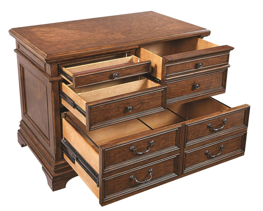 Aspenhome Hawthorne 5-Drawer Combo File in Brown Cherry image