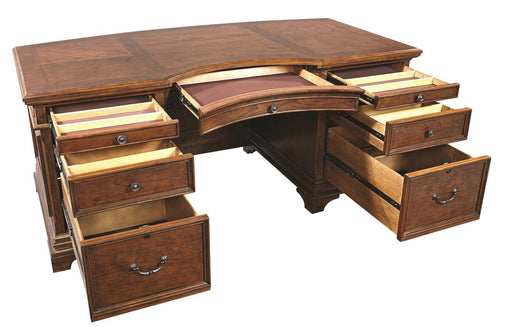 Aspenhome Hawthorne 66" Junior Executive Desk in Brown Cherry image