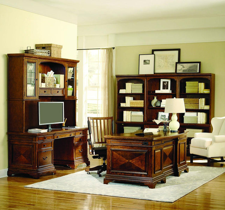 Aspenhome Hawthorne 72" Executive Desk in Brown Cherry