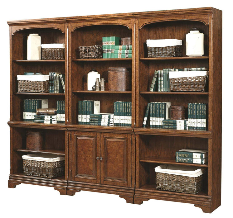 Aspenhome Hawthorne Door Bookcase in Brown Cherry